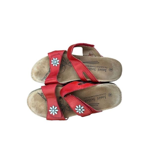 Josef Seibel az 40 Slip On Tonga Sandals Red - Picture 4 of 6